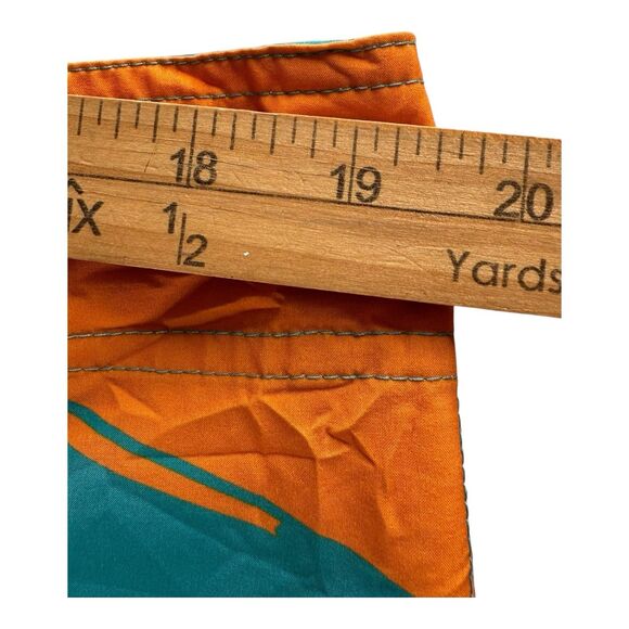 Miami Dolphins NFL Mens 38 Drawstring Diagonal Flag Board Shorts‎ Green Orange - Picture 10 of 12